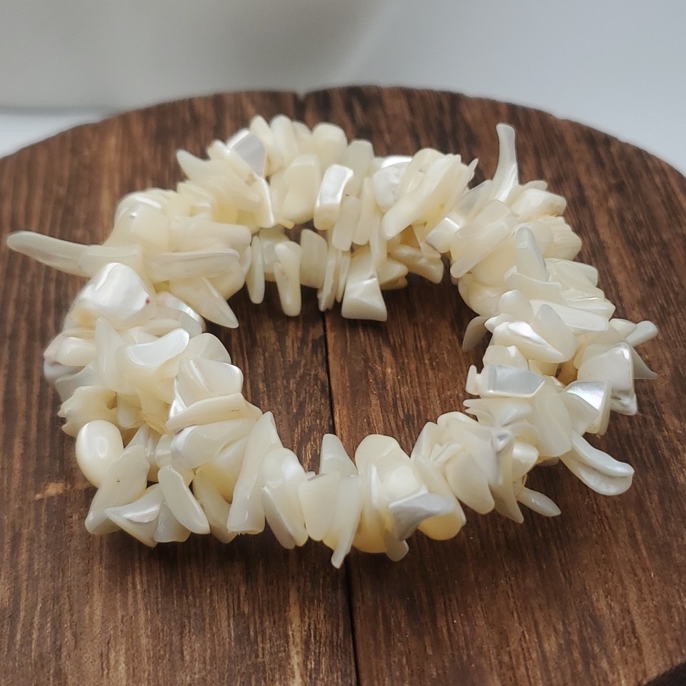 B2235 mother of‎ pearl bridal bohemian chunk bracelet